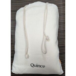 Quince 100% European Linen Double Flange Duvet Set Ivory Full/Queen